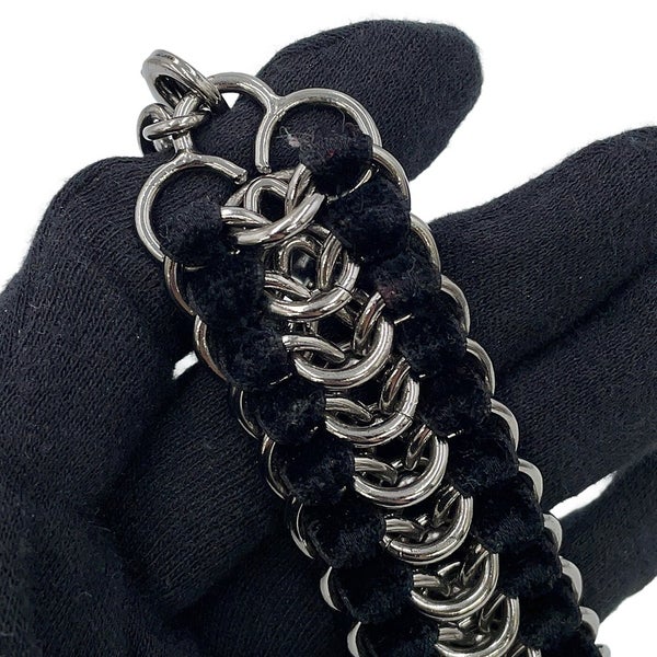 シャネル ブレスレット ココマーク ベルベット ラインストーン フェイクパール 05A CHANEL アクセサリー