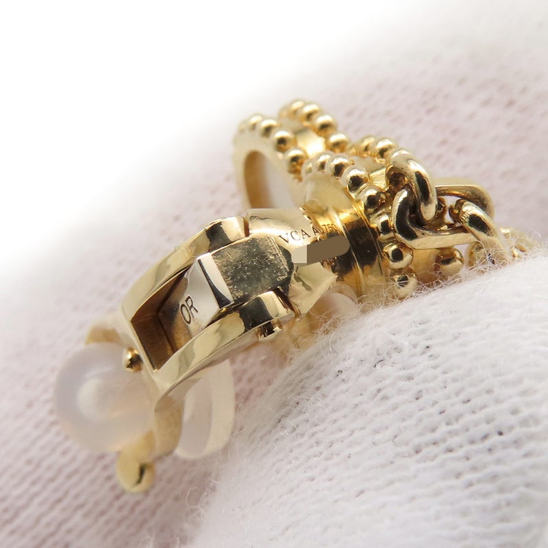 ヴァンクリ ピアス マジック アルハンブラ イヤリング 2モチーフ マザーオブパール K18YGイエローゴールド VCARD78800