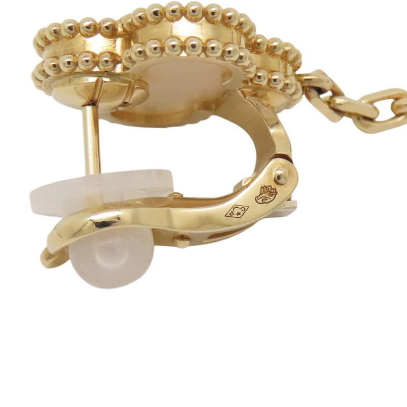 ヴァンクリ ピアス マジック アルハンブラ イヤリング 2モチーフ マザーオブパール K18YGイエローゴールド VCARD78800