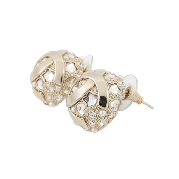 シャネル ピアス ココマーク ラウンドピアス ラインストーン フェイクパール B25A ABF219 CHANEL アクセサリー