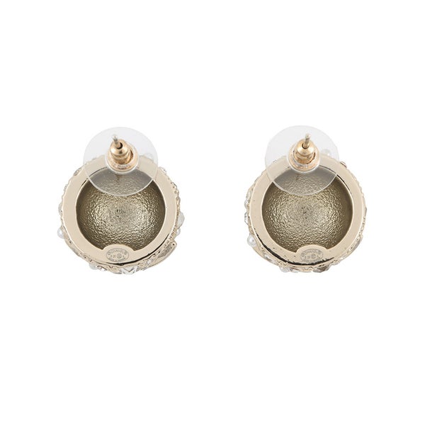 シャネル ピアス ココマーク ラウンドピアス ラインストーン フェイクパール B25A ABF219 CHANEL アクセサリー