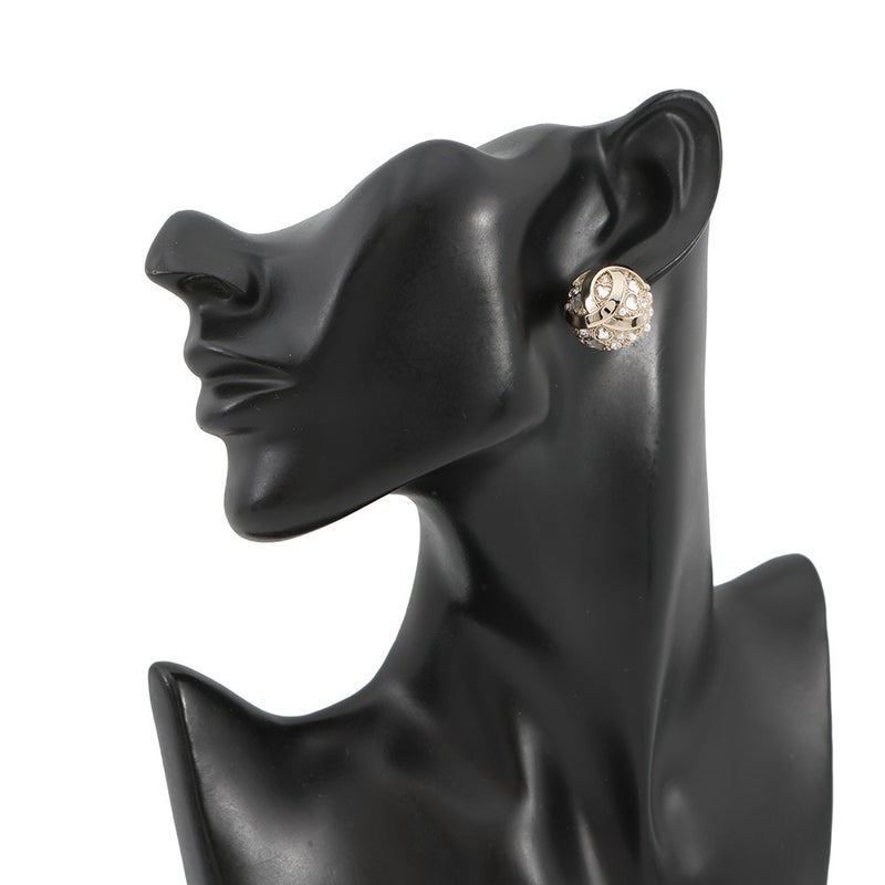 シャネル ピアス ココマーク ラウンドピアス ラインストーン フェイクパール B25A ABF219 CHANEL アクセサリー