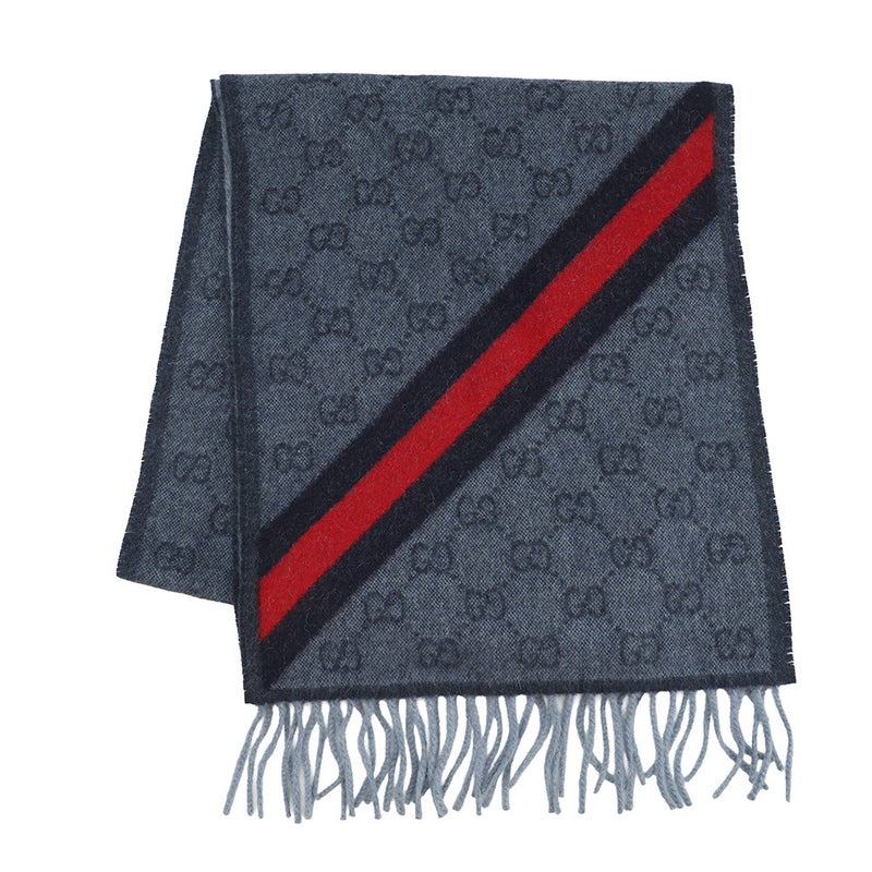 グッチ マフラー ウェビングライン ウール アルパカ 570603 GUCCI ストール メンズ