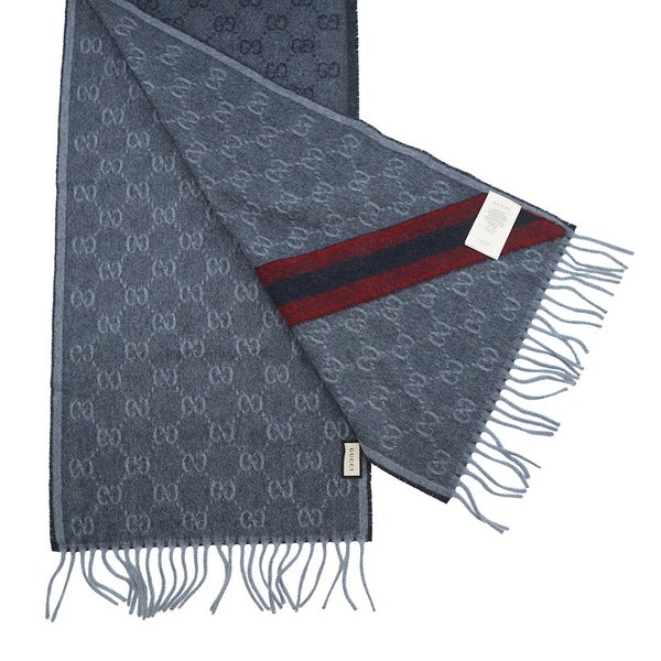 グッチ マフラー ウェビングライン ウール アルパカ 570603 GUCCI ストール メンズ