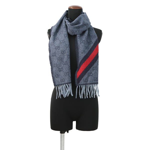 グッチ マフラー ウェビングライン ウール アルパカ 570603 GUCCI ストール メンズ