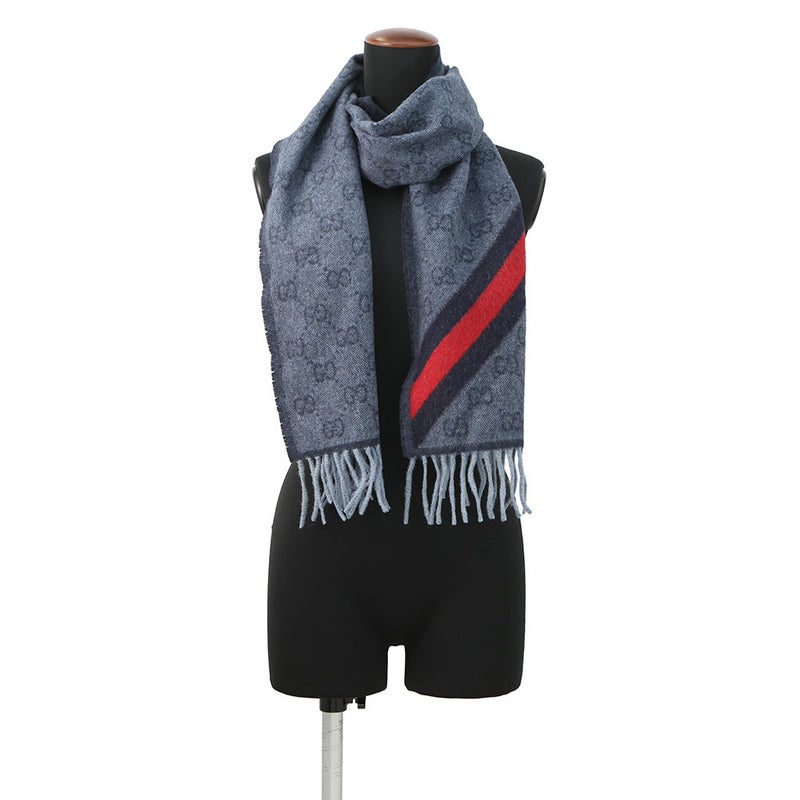 グッチ マフラー ウェビングライン ウール アルパカ 570603 GUCCI ストール メンズ