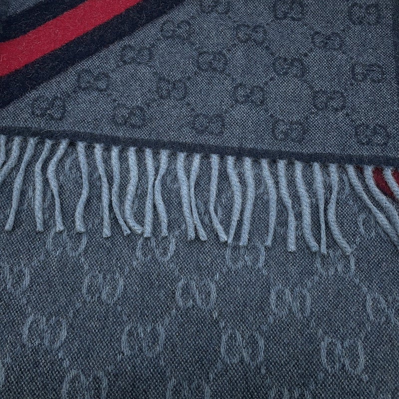 グッチ マフラー ウェビングライン ウール アルパカ 570603 GUCCI ストール メンズ