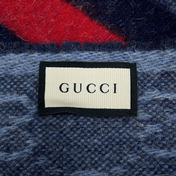 グッチ マフラー ウェビングライン ウール アルパカ 570603 GUCCI ストール メンズ