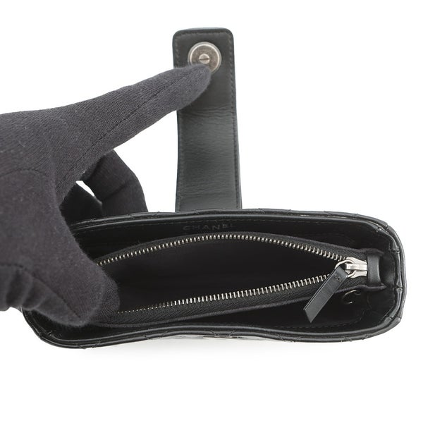 シャネル フォンケース マトラッセ 2.55 ミニ チェーンポシェット ラッキーチャーム カーフレザー A80446 CHANEL 黒