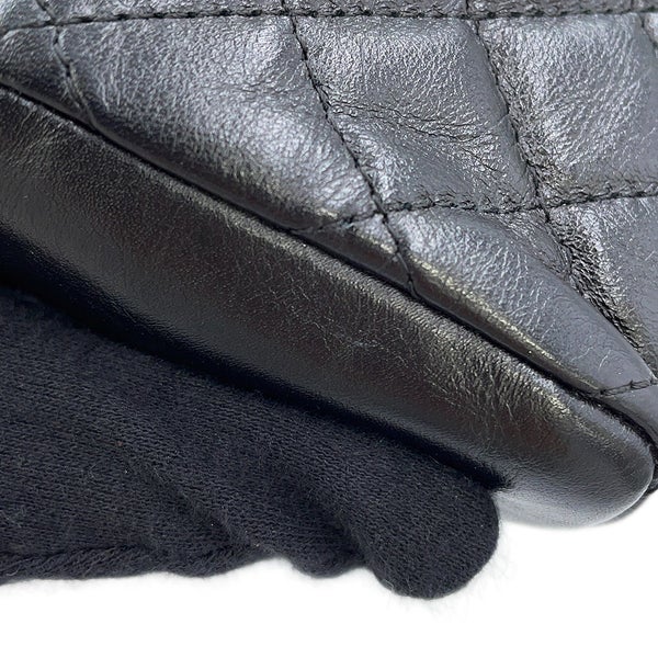 シャネル フォンケース マトラッセ 2.55 ミニ チェーンポシェット ラッキーチャーム カーフレザー A80446 CHANEL 黒