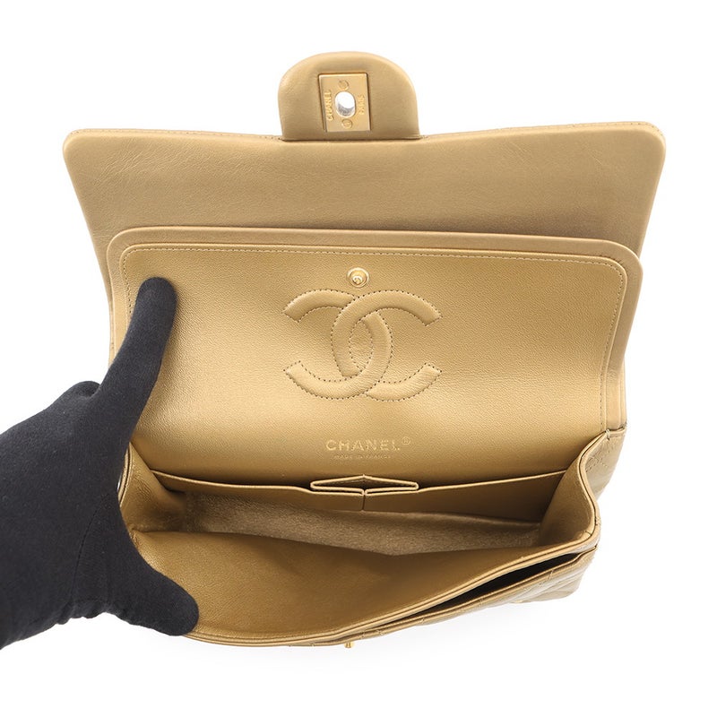 シャネル チェーンショルダーバッグ マトラッセ25 エジプトチャーム ココマーク ダブルチェーン ラムスキン A01112