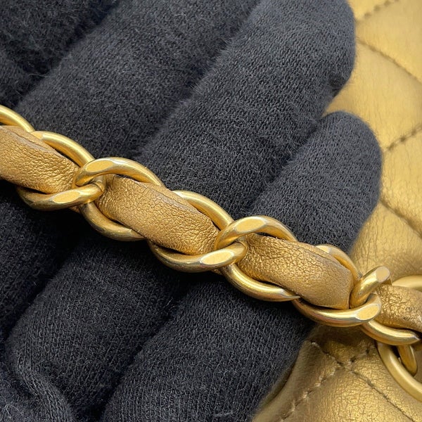 シャネル チェーンショルダーバッグ マトラッセ25 エジプトチャーム ココマーク ダブルチェーン ラムスキン A01112