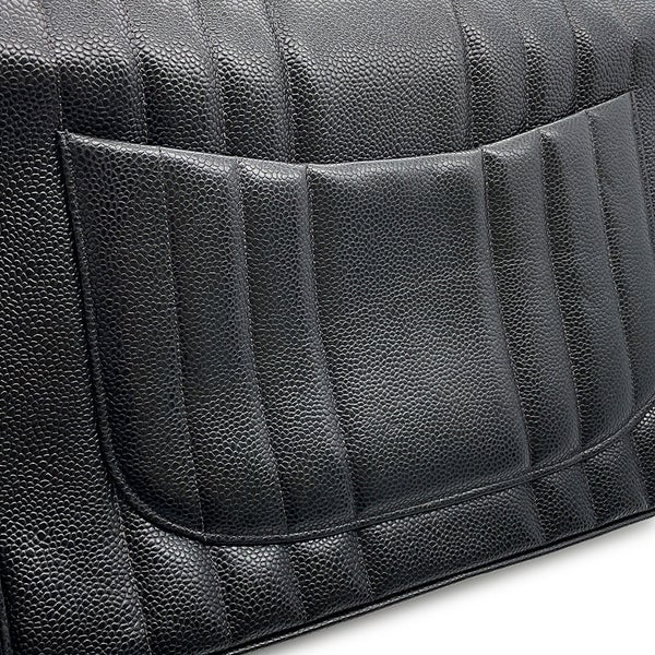 シャネル チェーンショルダーバッグ マドモアゼル ココマーク デカココ キャビアスキン CHANEL 黒