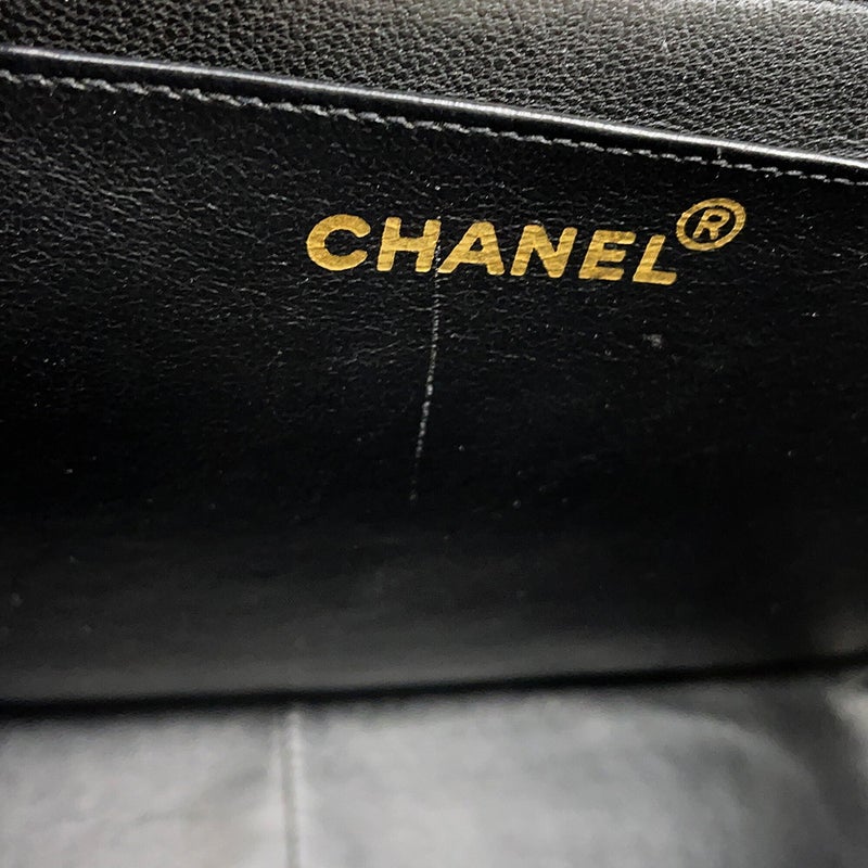 シャネル チェーンショルダーバッグ マドモアゼル ココマーク デカココ キャビアスキン CHANEL 黒
