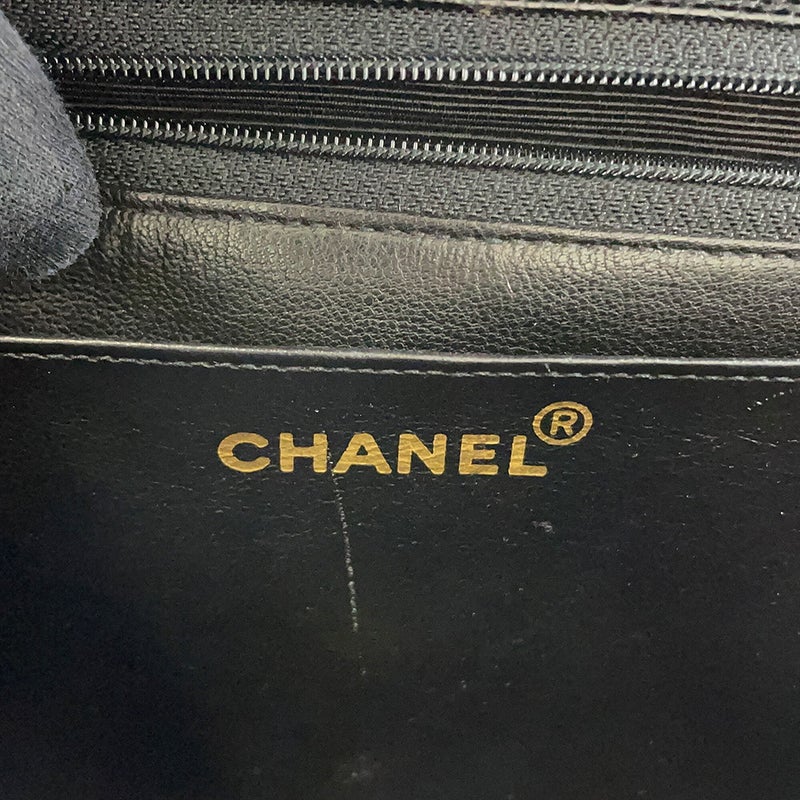 シャネル チェーンショルダーバッグ マドモアゼル ココマーク デカココ キャビアスキン CHANEL 黒