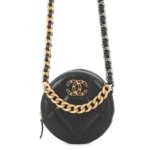 シャネル チェーンショルダーバッグ シャネル19 マトラッセ ココマーク ラムスキン AP0945 CHANEL 黒