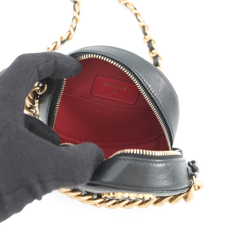 シャネル チェーンショルダーバッグ シャネル19 マトラッセ ココマーク ラムスキン AP0945 CHANEL 黒