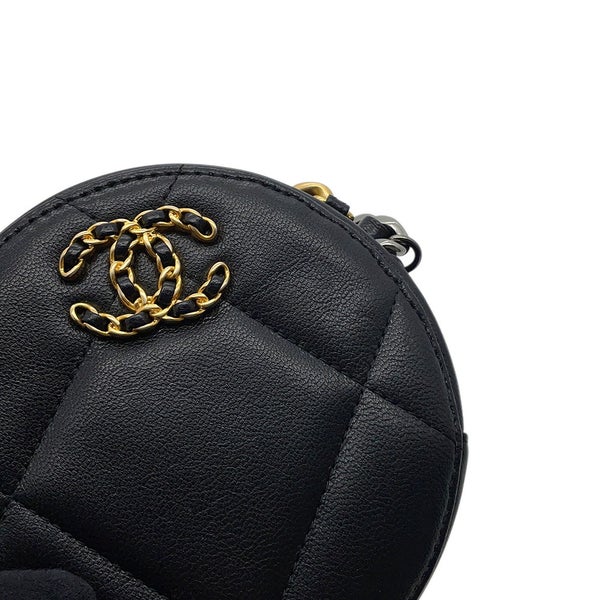 シャネル チェーンショルダーバッグ シャネル19 マトラッセ ココマーク ラムスキン AP0945 CHANEL 黒