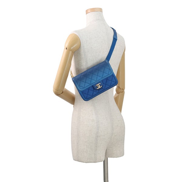 シャネル ボディバッグ ココマーク マトラッセ ミニチェーンベルトバッグ キャビアスキン CHANEL ウエストポーチ