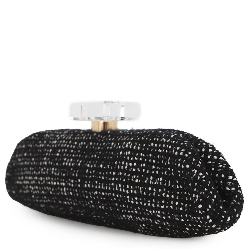 シャネル クラッチバッグ ココマーク ビジュー クリスタル ツイード CHANEL パーティーバッグ 黒
