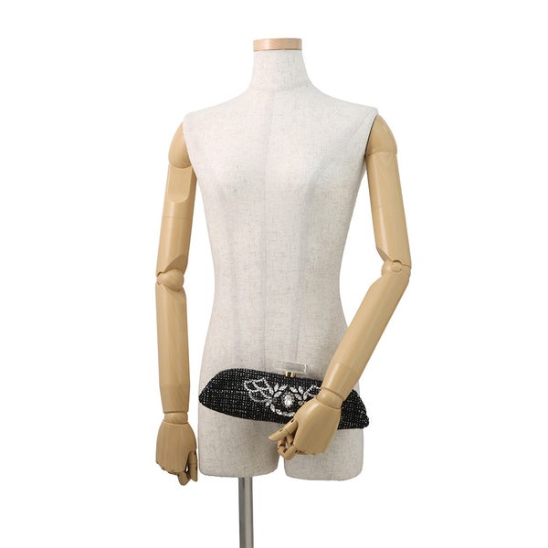 シャネル クラッチバッグ ココマーク ビジュー クリスタル ツイード CHANEL パーティーバッグ 黒