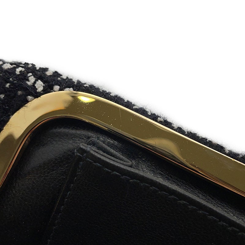 シャネル クラッチバッグ ココマーク ビジュー クリスタル ツイード CHANEL パーティーバッグ 黒