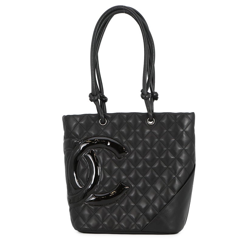 シャネル ハンドバッグ カンボンライン ココマーク ミディアムトート ラムスキン/パテント A25167 CHANEL バッグ 黒
