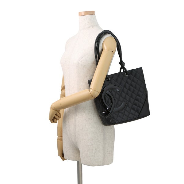 シャネル ハンドバッグ カンボンライン ココマーク ミディアムトート ラムスキン/パテント A25167 CHANEL バッグ 黒