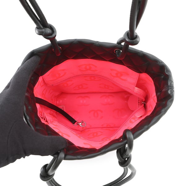 シャネル ハンドバッグ カンボンライン ココマーク ミディアムトート ラムスキン/パテント A25167 CHANEL バッグ 黒