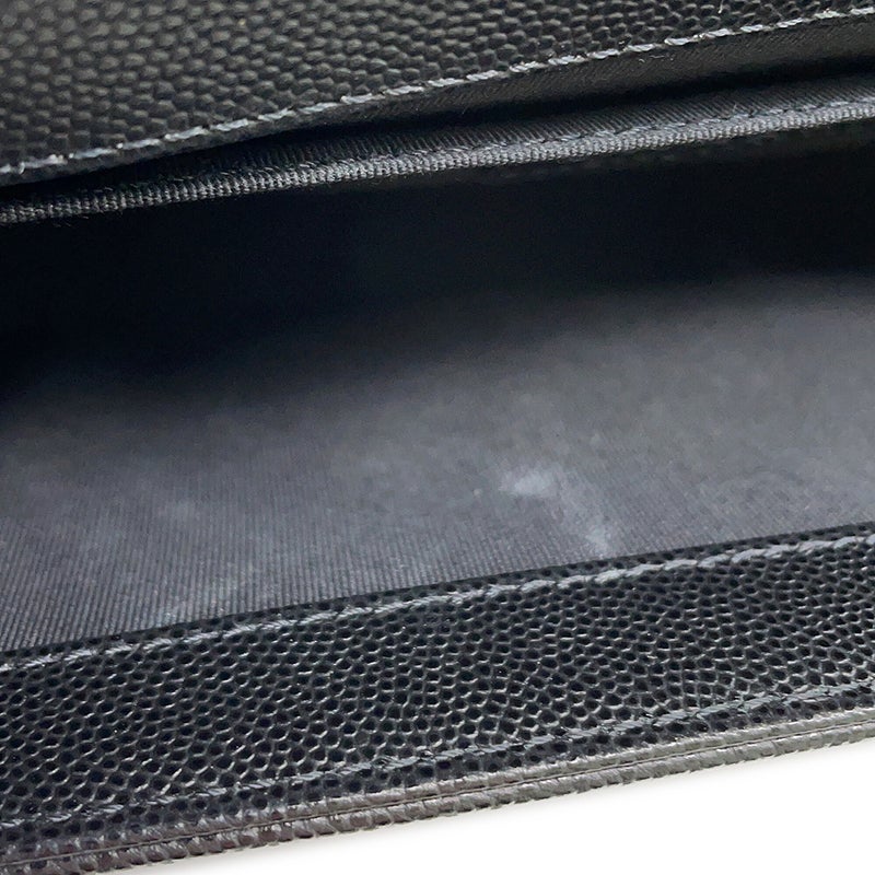 シャネル チェーンショルダーバッグ ボーイシャネル キャビアスキン A67086 CHANEL バッグ 黒