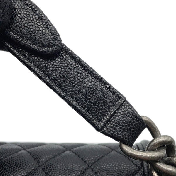 シャネル チェーンショルダーバッグ ボーイシャネル キャビアスキン A67086 CHANEL バッグ 黒
