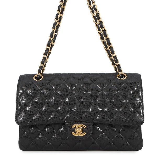 シャネル チェーンショルダーバッグ マトラッセ25 ココマーク キャビアスキン ダブルチェーン A01112 CHANEL 黒