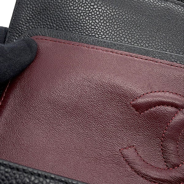 シャネル チェーンショルダーバッグ マトラッセ25 ココマーク キャビアスキン ダブルチェーン A01112 CHANEL 黒