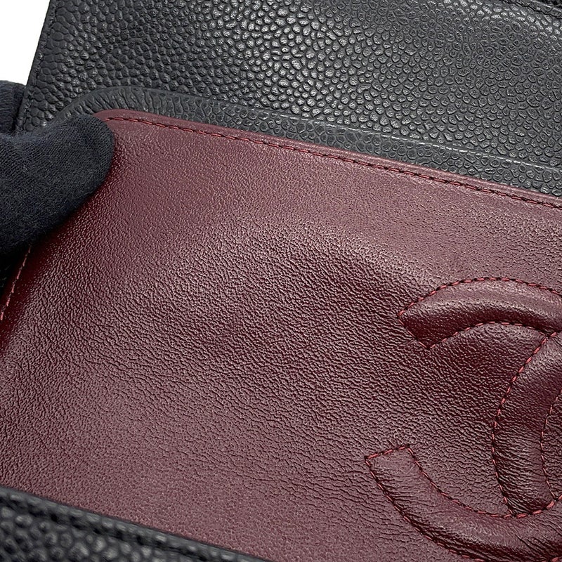 シャネル チェーンショルダーバッグ マトラッセ25 ココマーク キャビアスキン ダブルチェーン A01112 CHANEL 黒