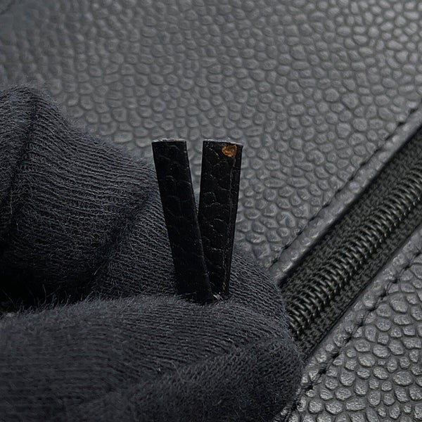 シャネル チェーンショルダーバッグ マトラッセ25 ココマーク キャビアスキン ダブルチェーン A01112 CHANEL 黒