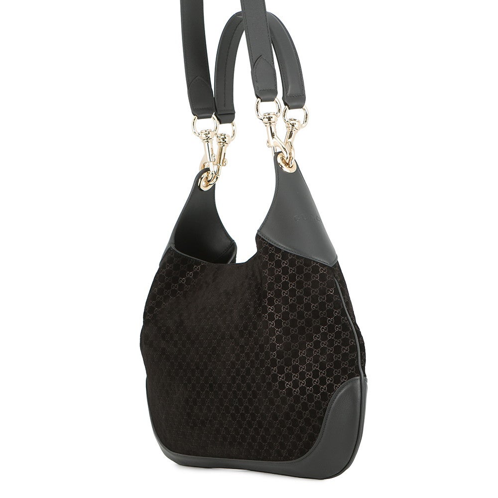 グッチ ショルダーバッグ マイクロGGスエード/レザー GUCCI B スモール