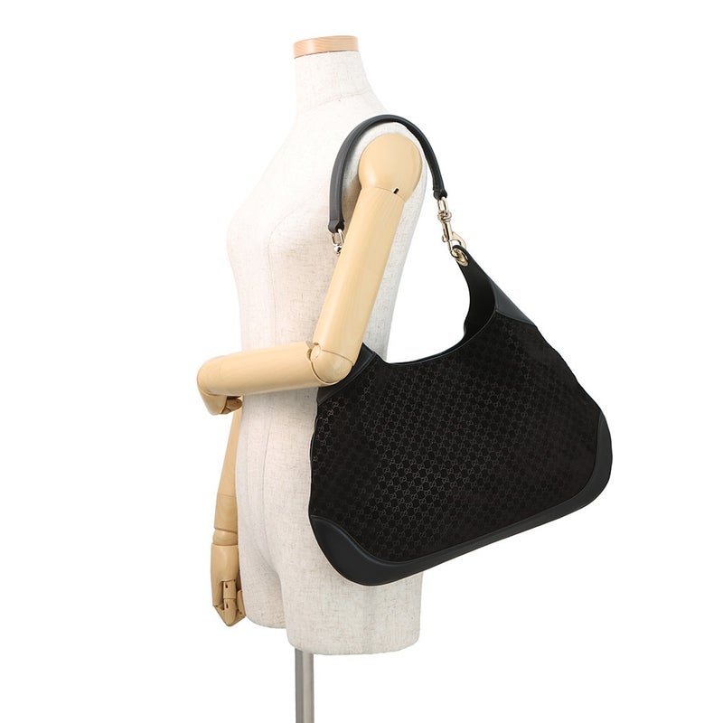 グッチ ショルダーバッグ マイクロGGスエード/レザー GUCCI B スモール 834981 GUCCI バッグ 2way 黒