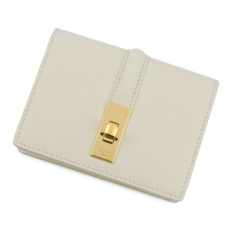 セリーヌ カードケース フラップ付き カードホルダー 16 セーズ カーフレザー 10M473GCG.00WC CELINE 白