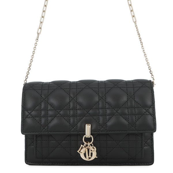 ディオール チェーンショルダーバッグ カナージュ My Dior デイリーチェーンポーチ ラムスキン S0937ONMJ 黒