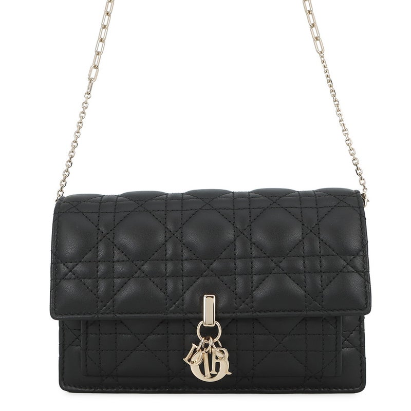 ディオール チェーンショルダーバッグ カナージュ My Dior デイリーチェーンポーチ ラムスキン S0937ONMJ 黒