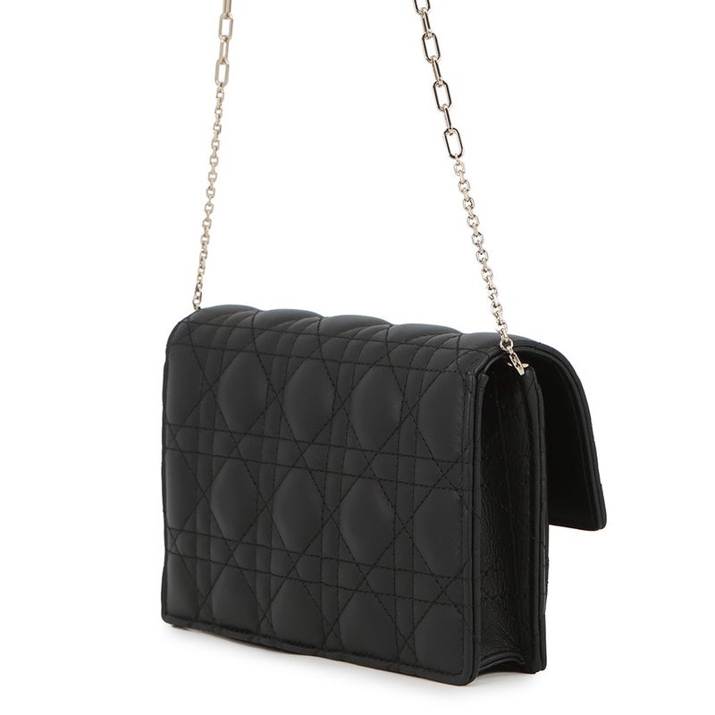 ディオール チェーンショルダーバッグ カナージュ My Dior デイリーチェーンポーチ ラムスキン S0937ONMJ 黒