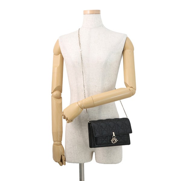 ディオール チェーンショルダーバッグ カナージュ My Dior デイリーチェーンポーチ ラムスキン S0937ONMJ 黒