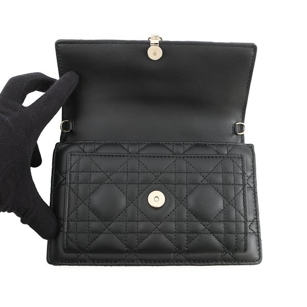 ディオール チェーンショルダーバッグ カナージュ My Dior デイリーチェーンポーチ ラムスキン S0937ONMJ 黒