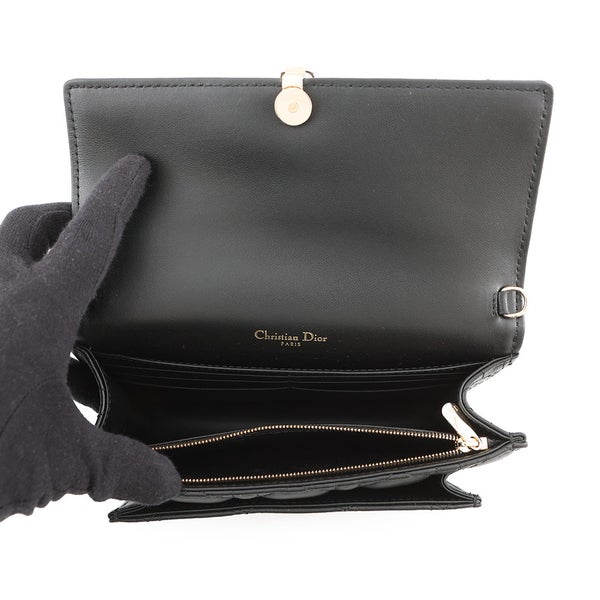 ディオール チェーンショルダーバッグ カナージュ My Dior デイリーチェーンポーチ ラムスキン S0937ONMJ 黒