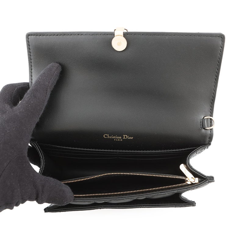 ディオール チェーンショルダーバッグ カナージュ My Dior デイリーチェーンポーチ ラムスキン S0937ONMJ 黒