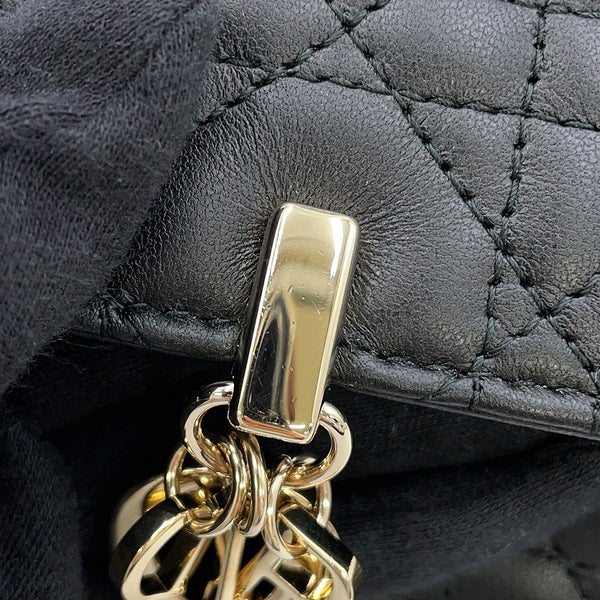 ディオール チェーンショルダーバッグ カナージュ My Dior デイリーチェーンポーチ ラムスキン S0937ONMJ 黒