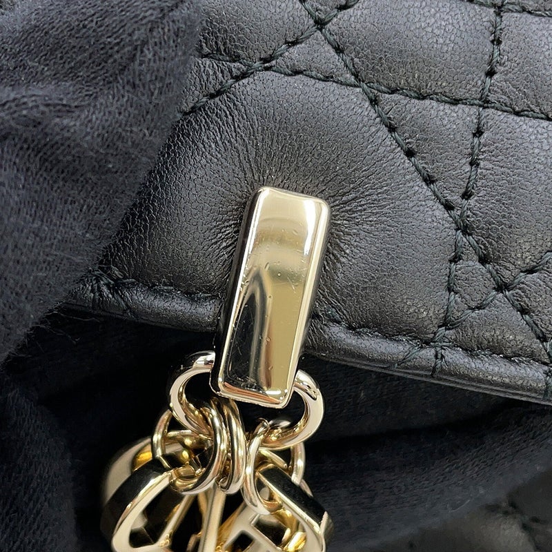 ディオール チェーンショルダーバッグ カナージュ My Dior デイリーチェーンポーチ ラムスキン S0937ONMJ 黒
