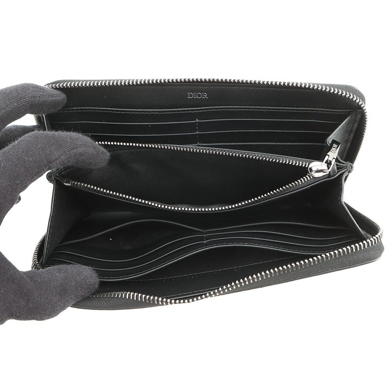 クリスチャン・ディオール 長財布 CD アイコン ロングジップウォレット グレインドカーフレザー 2ESBC252CDI 黒