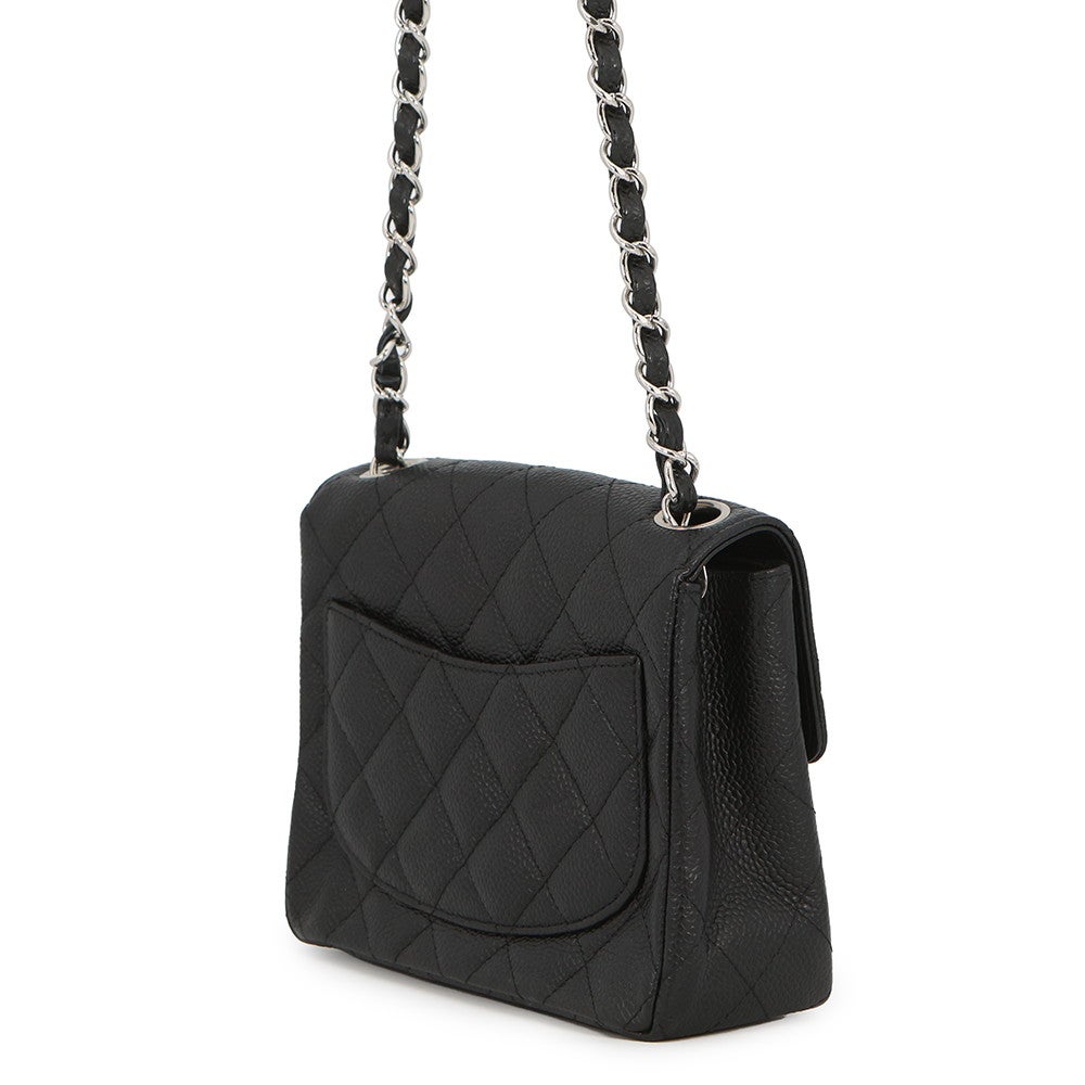 シャネル チェーンショルダーバッグ ミニ マトラッセ ココマーク シングルチェーン キャビアスキン A01115 CHANEL 黒 シャネル チェーンショルダーバッグ ミニ マトラッセ ココマーク