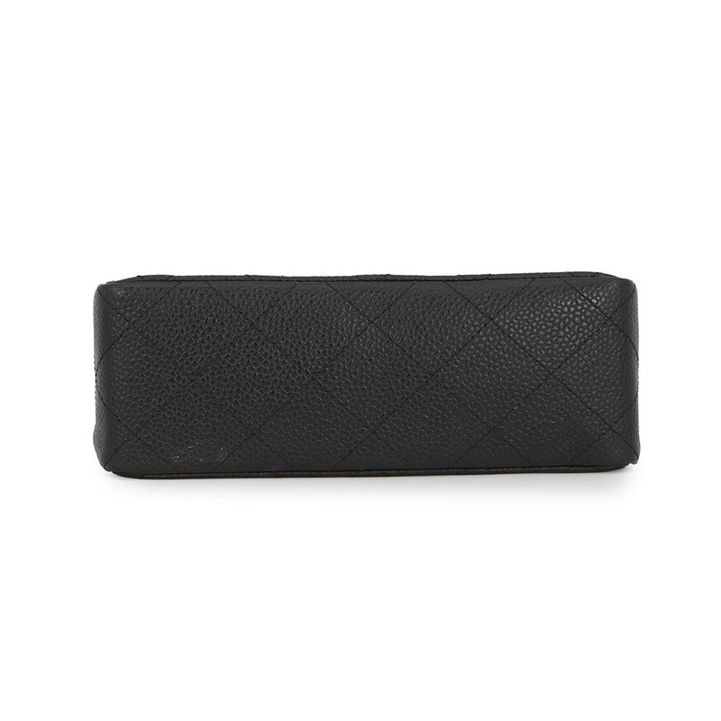 シャネル チェーンショルダーバッグ ミニ マトラッセ ココマーク シングルチェーン キャビアスキン A01115 CHANEL 黒
